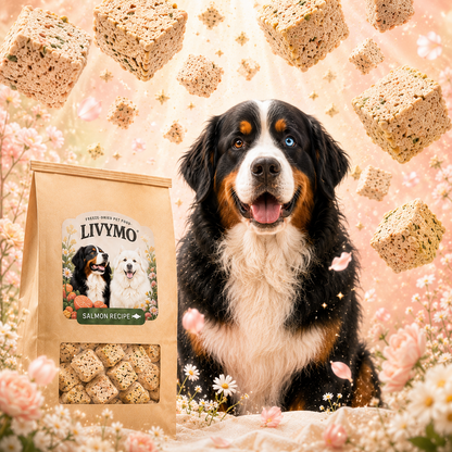 【獣医師共同開発】LIVYMO（リビモ）中〜大型犬用大容量サイズ　フリーズドライおやつ｜サーモンレシピ